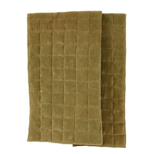 Quilted throw - Olive